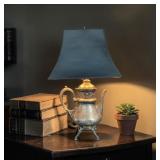 Art Deco Silver plated Teapot Table Lamp