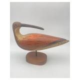 VINTAGE HAND CARVED WOOD SANDPIPER BIRD BY
