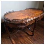 French Style Marquetry Inlay Top Coffee Table