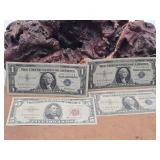 1963 Red Seal $5 & 1957 $1 Notes