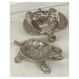 2 ALUMINUM TURTLE BOWLS/DISHES