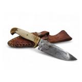 Handmade Antler Handled Hunting Knife Razor Sharp