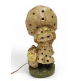 Vtg Flower Girl Ceramic Lamp
