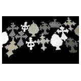 15 Pc Distressed Metal Folk Art Molded Tin Rustic