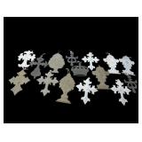 15 Pc Distressed Metal Folk Art Molded Tin Rustic