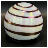 Tom St Clair Iridescent Swirl Paperweight Signed