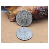 Two Silver Pesos Coins