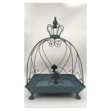 Blue Shabby Chic Metal bird cage shaped plant