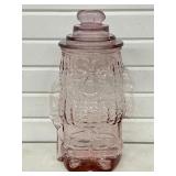 Vintage Mr. Peanut Pink Depression Glass Jar 13ï¿½