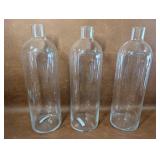 3 Glass Apothecary Vases
