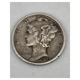 1943s SILVER BARBER DIME COIN