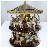 Franklin Mint Carousel, 2 Level 24 Animals ,