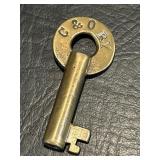 C&O RY Brass Railroad Switch Lock Key Chesapeake