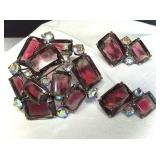 Schiaparelli Vintage Brooch Earrings Signed Rare