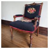 Antique Needlepoint Armchair
