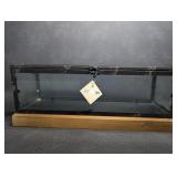 Rustic Wood Metal & Glass Display Case (damage to