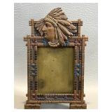 Rare Judd Cast Iron Indian Chief Picture Frame