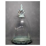 NWT Shabby-Chic Glass Cloche Dome With Metal