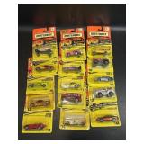 15 Early 90ï¿½s Matchbox cars on cards