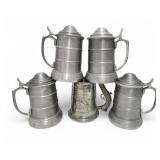 Vtg Beer Steins 1776 Declaration Pewter