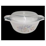 Vintage Pyrex Casserole Dish Blue Iris Pattern