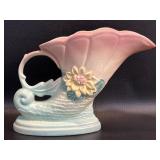 Hull Cornucopia Vase L-7 Water Lily Blue & Pink ,