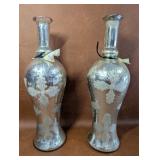 Mercury Glass Style Vases NOS