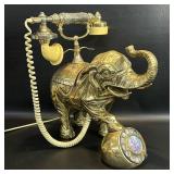 Vintage Brass Elephant Rotary Phone Working,
