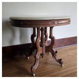 Antique Victorian Marble Top Parlor Table
