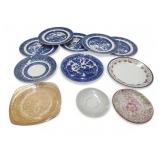 Vtg Saucers Blue Willow Carnival Etc