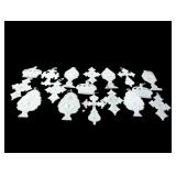 17 Pc Distressed Metal Folk Art Molded Tin Rustic