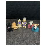 3 SETS DOG SALT & PEPPER SHAKERS