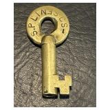 SP Lines Brass Railroad Switch Lock Key Souther