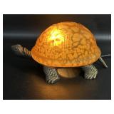 Turtle Lamp / Night Light Amber Art Glass Shell