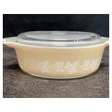 VINTAGE PYREX 1 PINT SANDALWOOD CASSEROLE W/