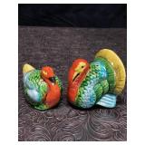 VINTAGE CERAMIC TURKEY SALT & PEPPER SHAKERS