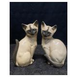 VINTAGE PAIR PORCELAIN SIAMESE CAT FIGURINES