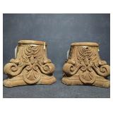NWT Rustic Cast Concrete Candle Pedestals