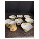 7 VINTAGE LEFTON CHINA TEA/COFFEE CUPS W/ CREAMER