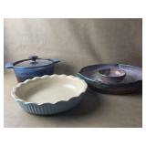 Ceramic Chip and Dip platter , Pie Pan +