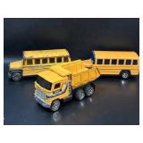Vintage Buddy L School Buses & Dump Truck