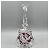 HOFBAUER RED CUT TO CLEAR CRYSTAL BIRD BELL