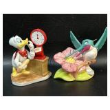 2 Disney Figurines , Hummingbird & Donald Duck