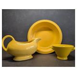 Vintage Fiesta Fiestaware Yellow Gravy Boat, 9.5"