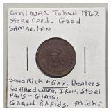 1862 CIVIL WAR TOKEN GOOD SAMARITAN GRAND