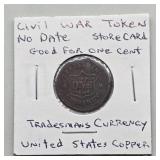 TRADESMAN CURRENCY CIVIL WAR TOKEN