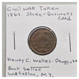 1861 CIVIL WAR TOKEN HENRY C. WELLES