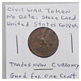 UNITED STATES COPPER CIVIL WAR TOKEN