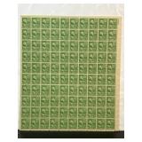 Scott #804 1ï¿½ George Washington Sheet of 100