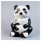 Vtg Panda Cookie Jar Shows Wear & Crazing